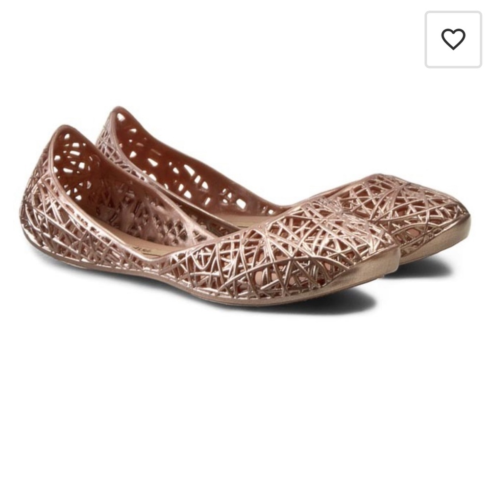 Melissa Campana Rose Gold Jelly Flats